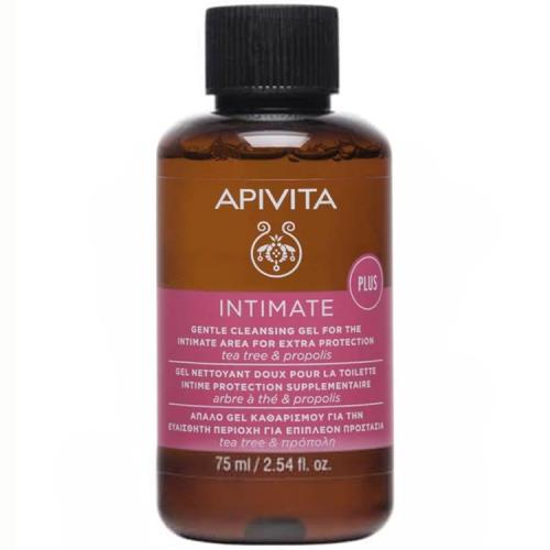 Apivita Intimate Plus Gentle Cleansing Gel for Extra Protection Απαλό Gel Καθαρισμού για την Ευαίσθητη Περιοχή με Πρόπολη & Τεϊόδεντρο 75ml